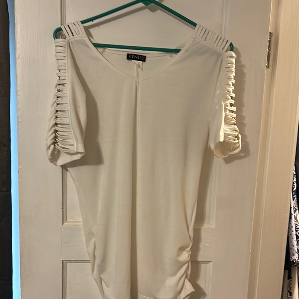 Venus Women's White Cold Shoulder Top